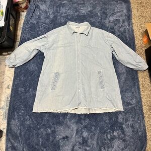 NWOT Pink Lily Denim Long Sleeve Mini Dress